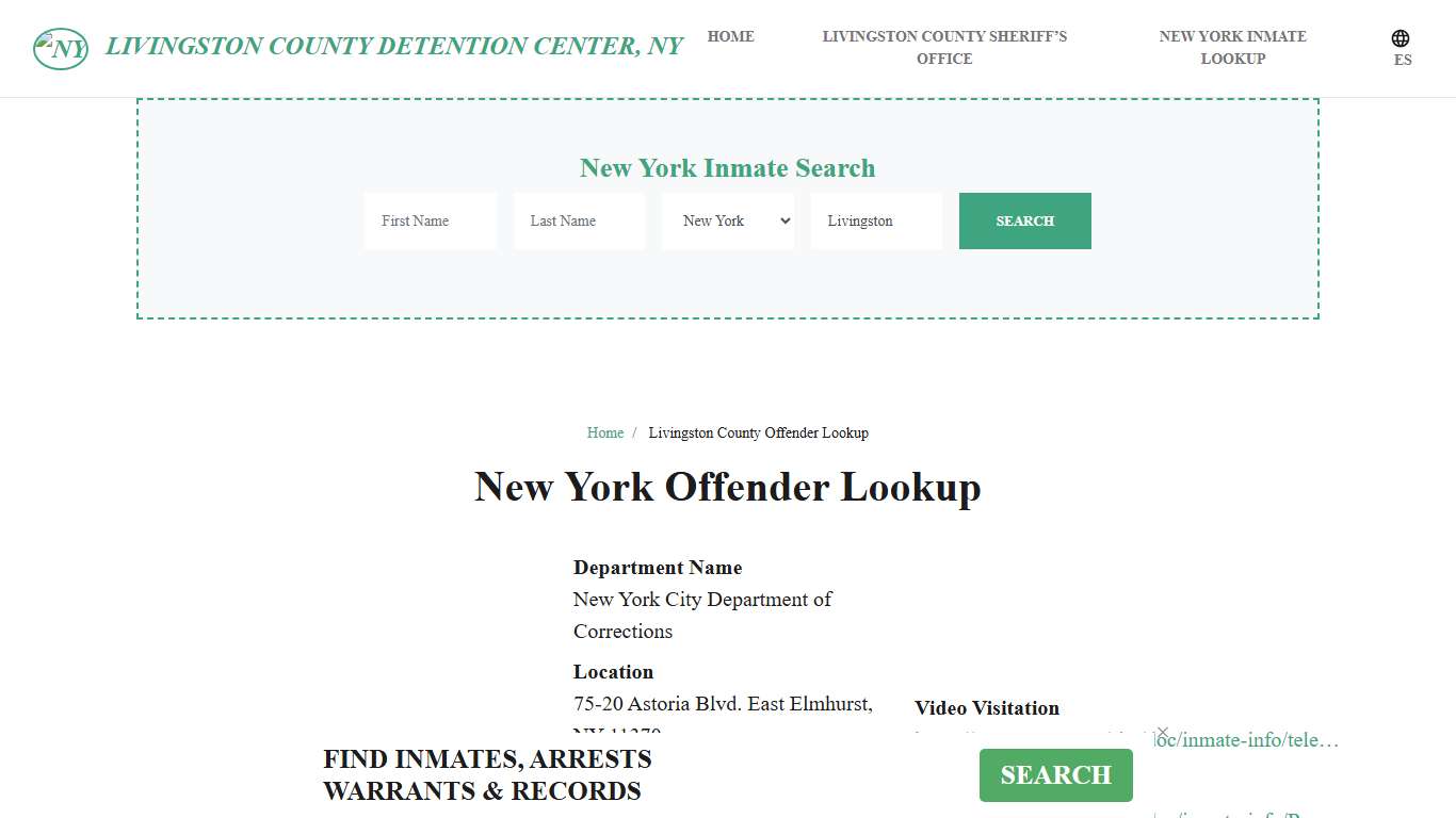 New York Inmate Search, Jail Rosters